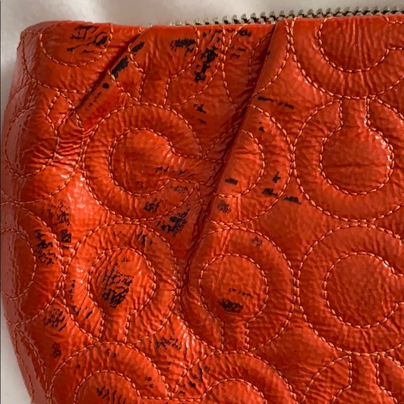 Coach Embossed Red Leather Wristlet - Picture 7 of 10